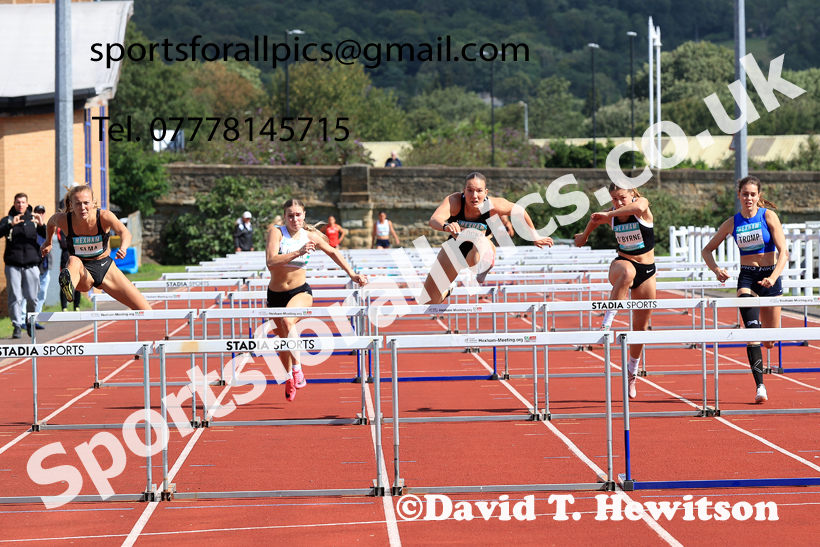 Heptathlon 100 metres hurdles, 2025 EAP International Combined Events, Hexham, Northumberland.  Photo: David T. Hewitson/Sports for All Pics